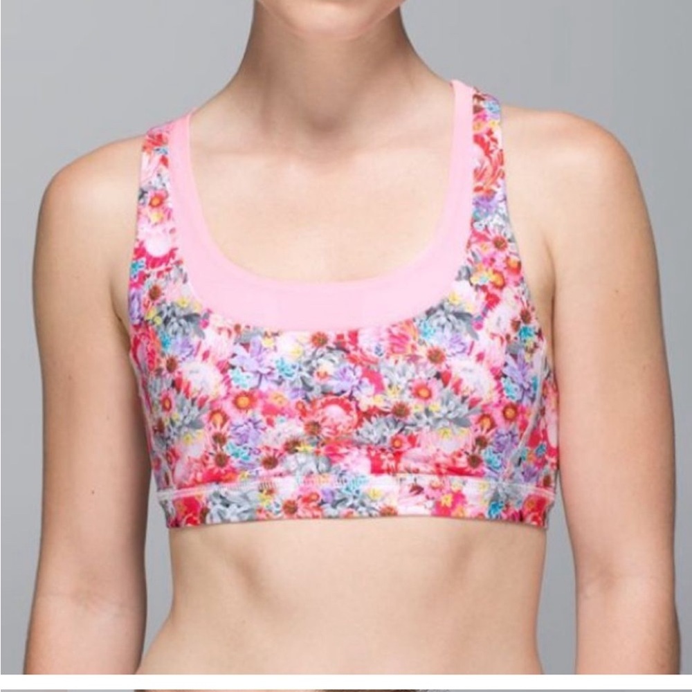 lululemon athletica Pink Multi Floral Sports Bra